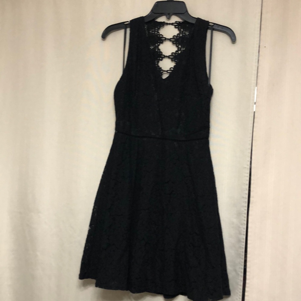 Black lace dress with detailed back